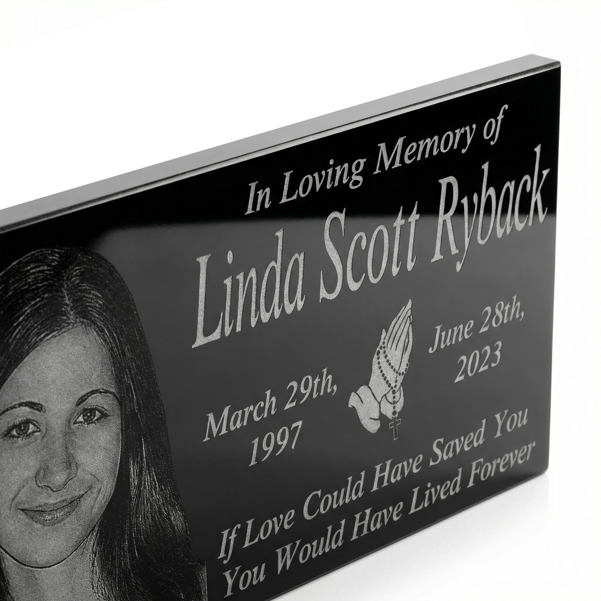 Customized Human Black Granite Memorial Stone Temporary Heastone Tombstone
