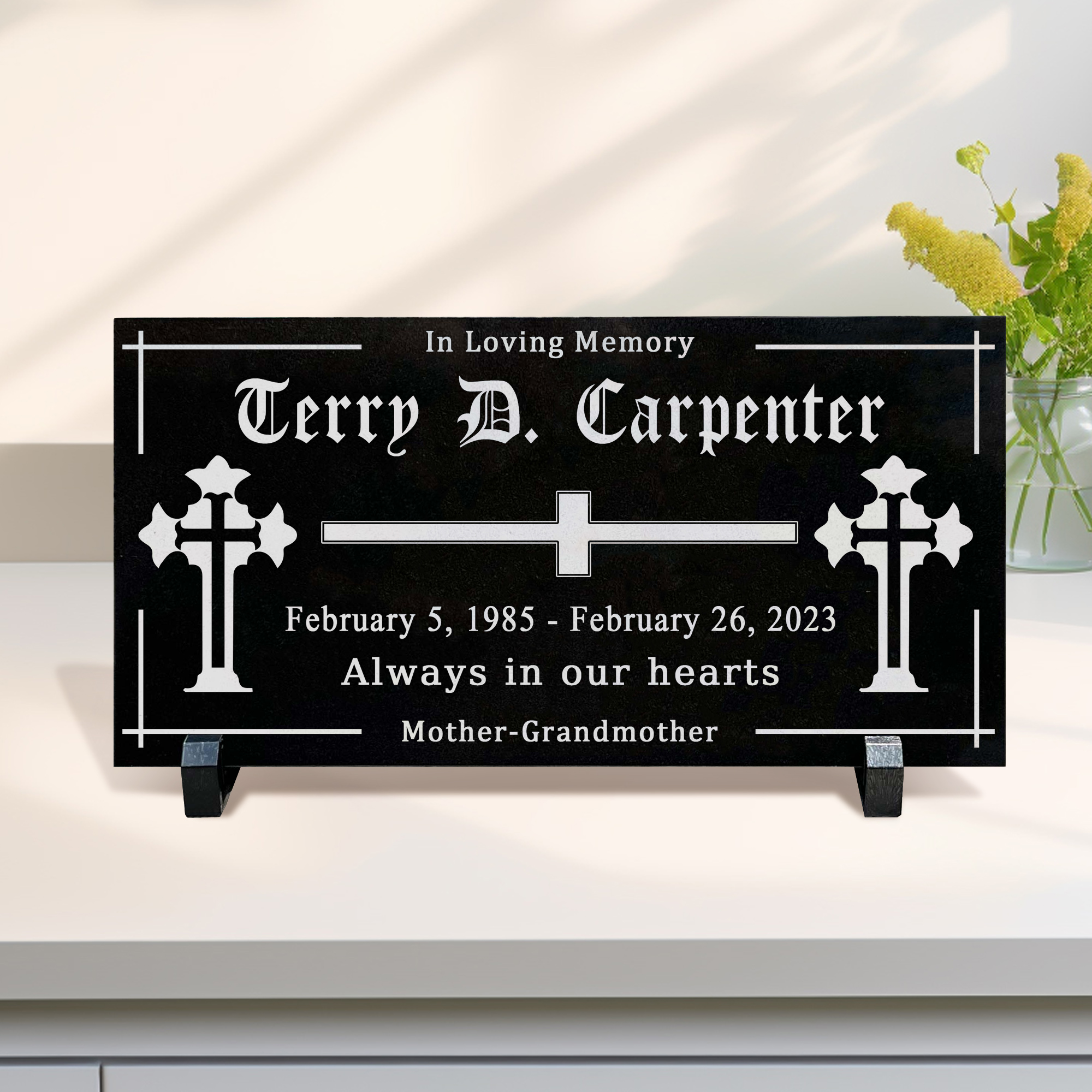 Customized Black Granite Memorial Stone Temporary Heastone Tombstone For Pet & Human