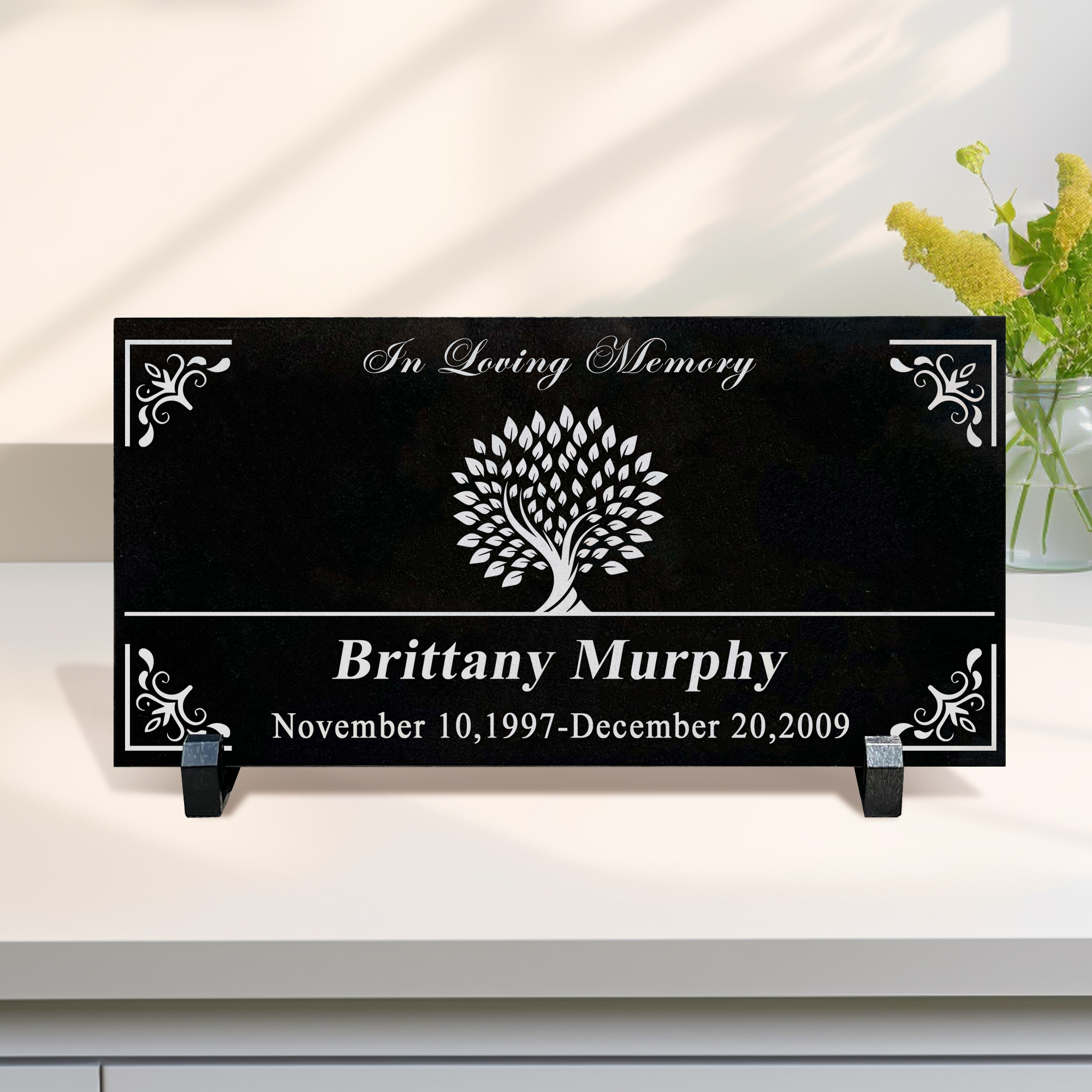 Customized Black Granite Memorial Stone Temporary Heastone Tombstone For Pet & Human