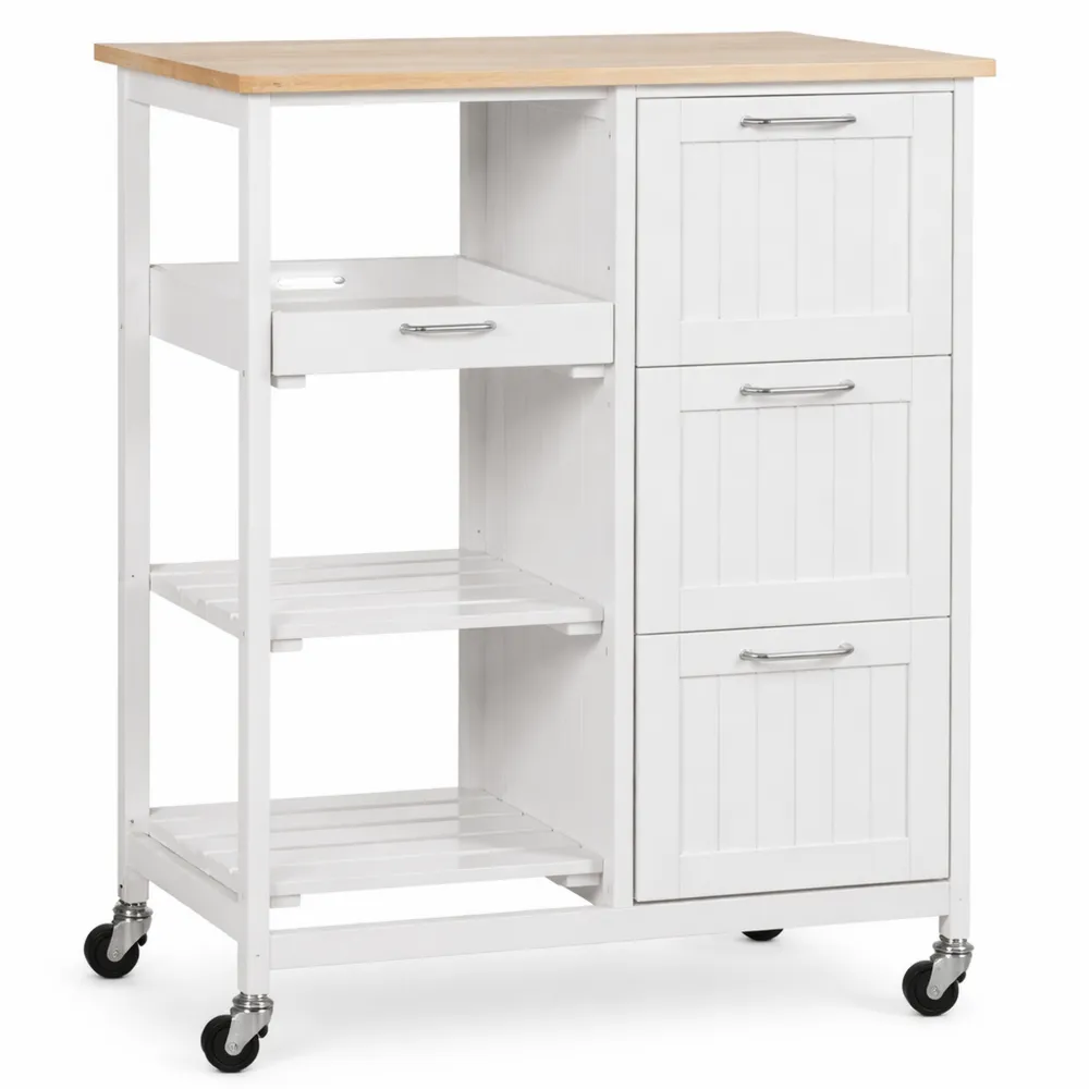 Moderner Küchenwagen mit reichlich Stauraum und Arbeitsplatte