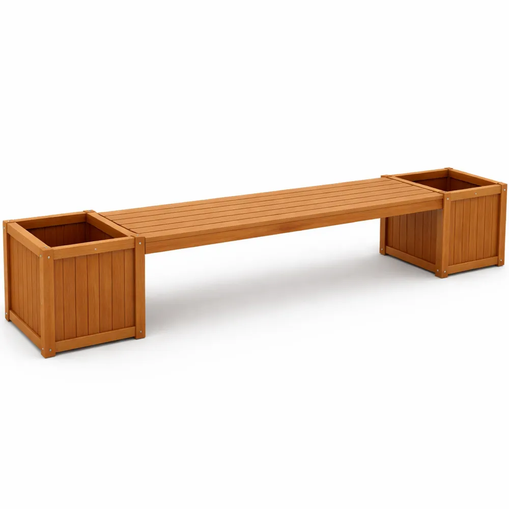 Holz-Gartenbank mit integriertem Pflanzkasten 180x40x40CM