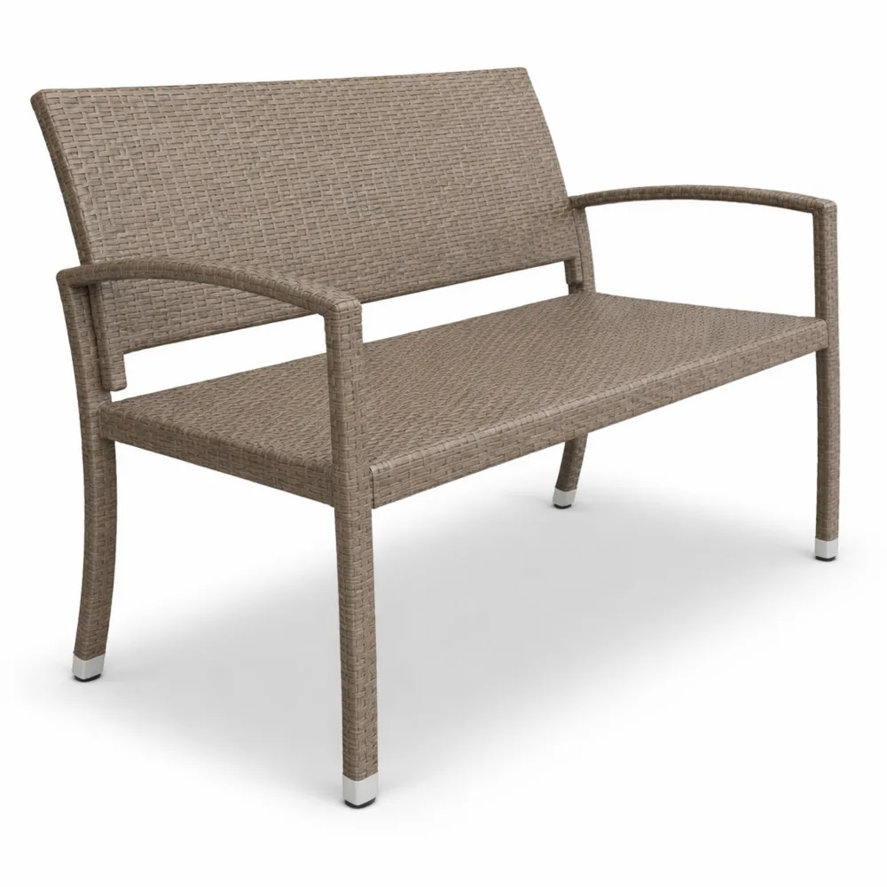 Ergonomische Gartenbank aus Kunststoff, wetterfest, 320kg belastbar, 122x58cm