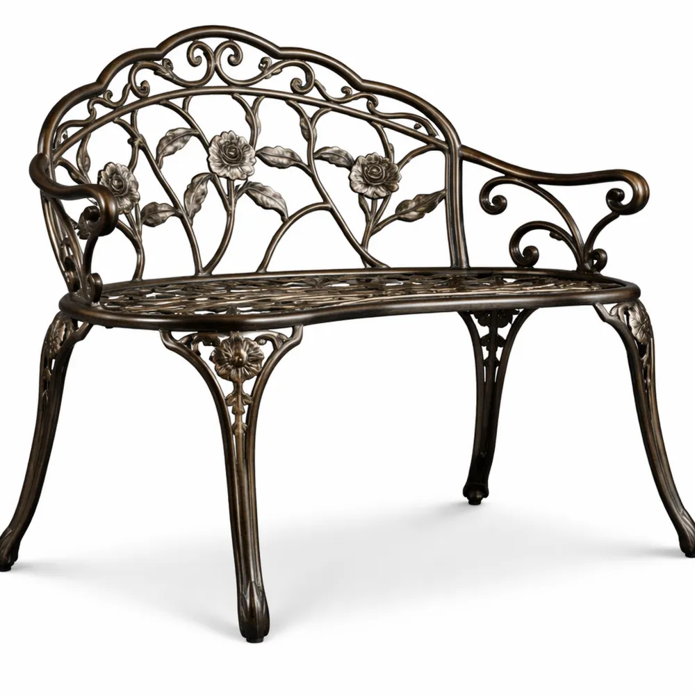 Elegante wetterfeste Gartenbank für Terrasse und Balkon, 2-Sitzer