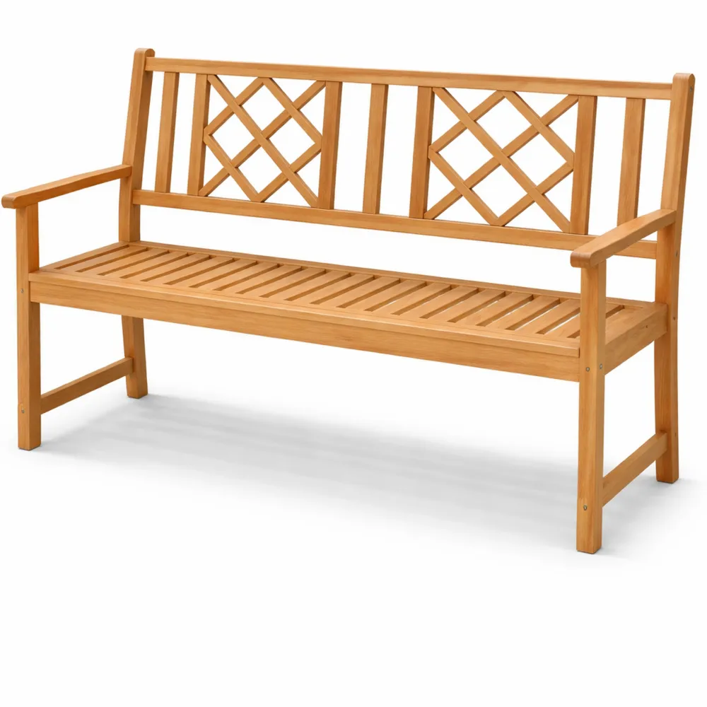 Ergonomische Gartenbank für Balkon und Terrasse, wetterfest, 2-Sitzer, 275 kg Tragkraft