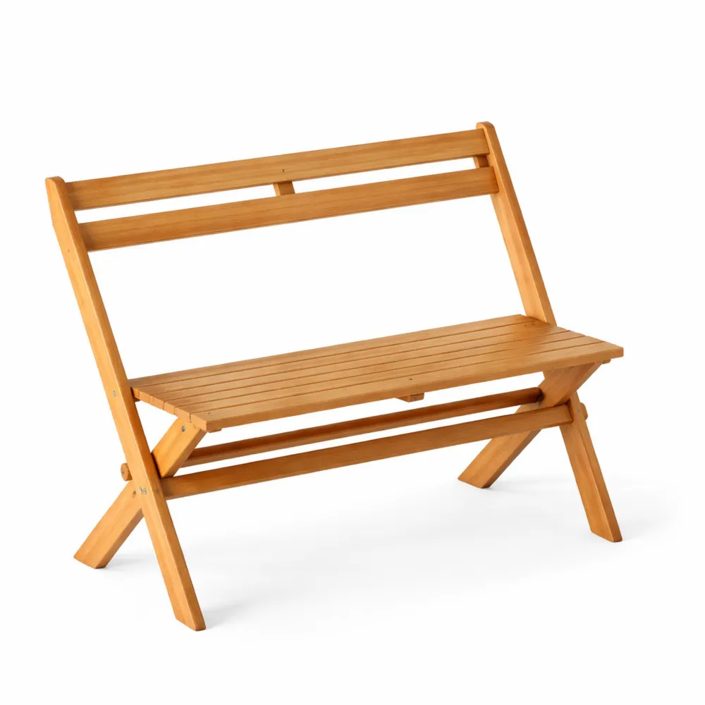 Klappbare 2-Sitzer Gartenbank aus wetterfestem Akazienholz