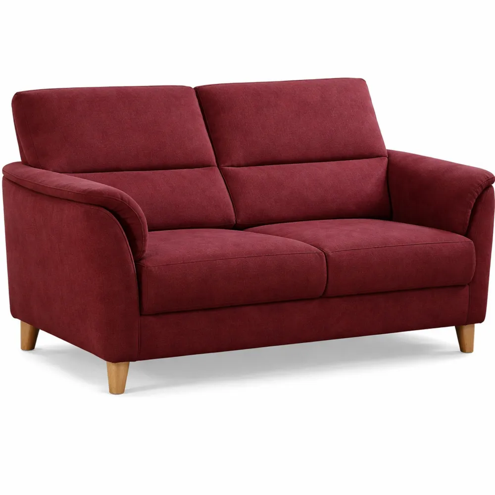 Kompaktes Zweisitzer-Sofa im Landhausstil, Mikrofaser, Rot