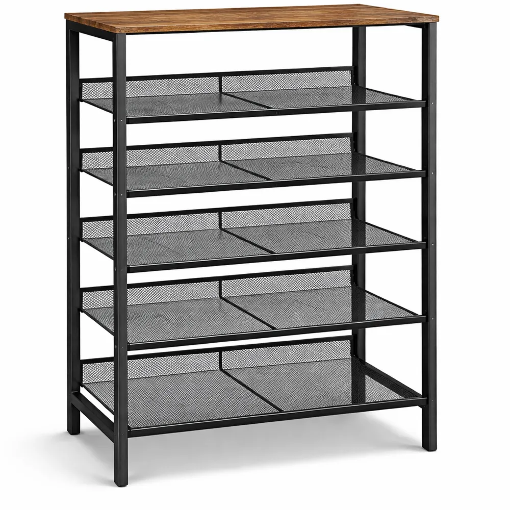 Hochwertiges 8-stöckiges Schuhregal aus Metall für 24-32 Paar Schuhe