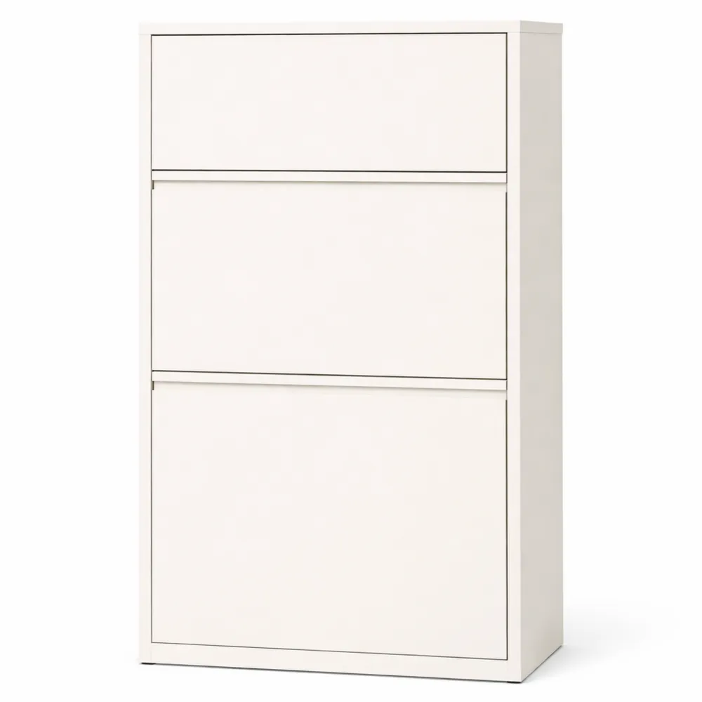 Schmaler Schuhschrank mit 3 Klappen für Eingangsbereich