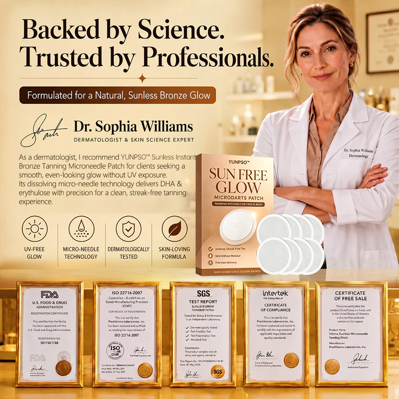 Official Store | ☀️☀️  Sunless Instant Bronze Tanning Microneedle Patch 🇺🇸 (Just once a day) Visible Bronze Glow in 7 Days ✅ No UV, No Orange, No Streaks, No DHA, No Mess.