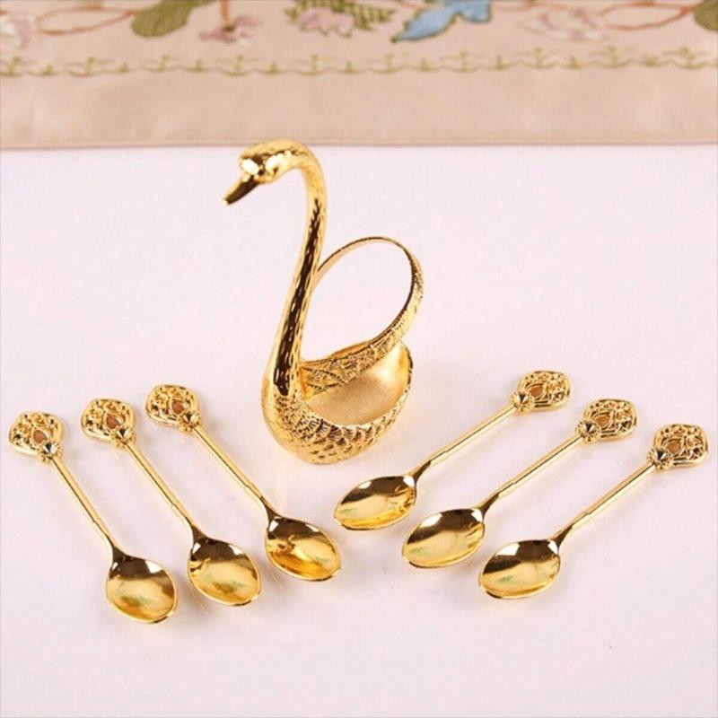 ✨🔥🎁Creative swan design coffee stirring spoon set (6 spoons)