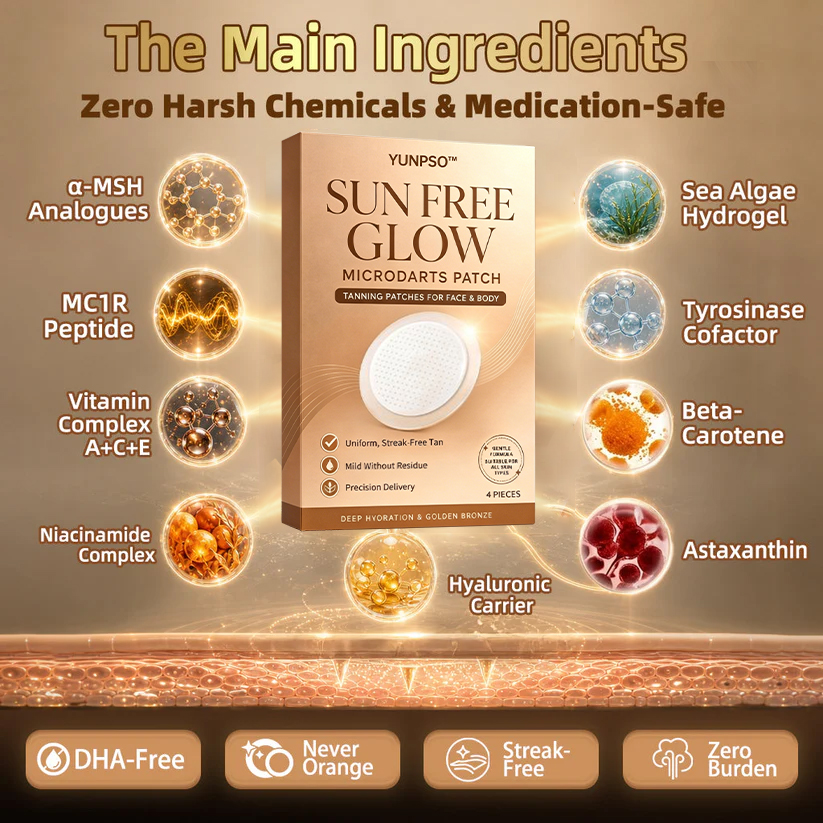 Official Store | ☀️☀️  Sunless Instant Bronze Tanning Microneedle Patch 🇺🇸 (Just once a day) Visible Bronze Glow in 7 Days ✅ No UV, No Orange, No Streaks, No DHA, No Mess.