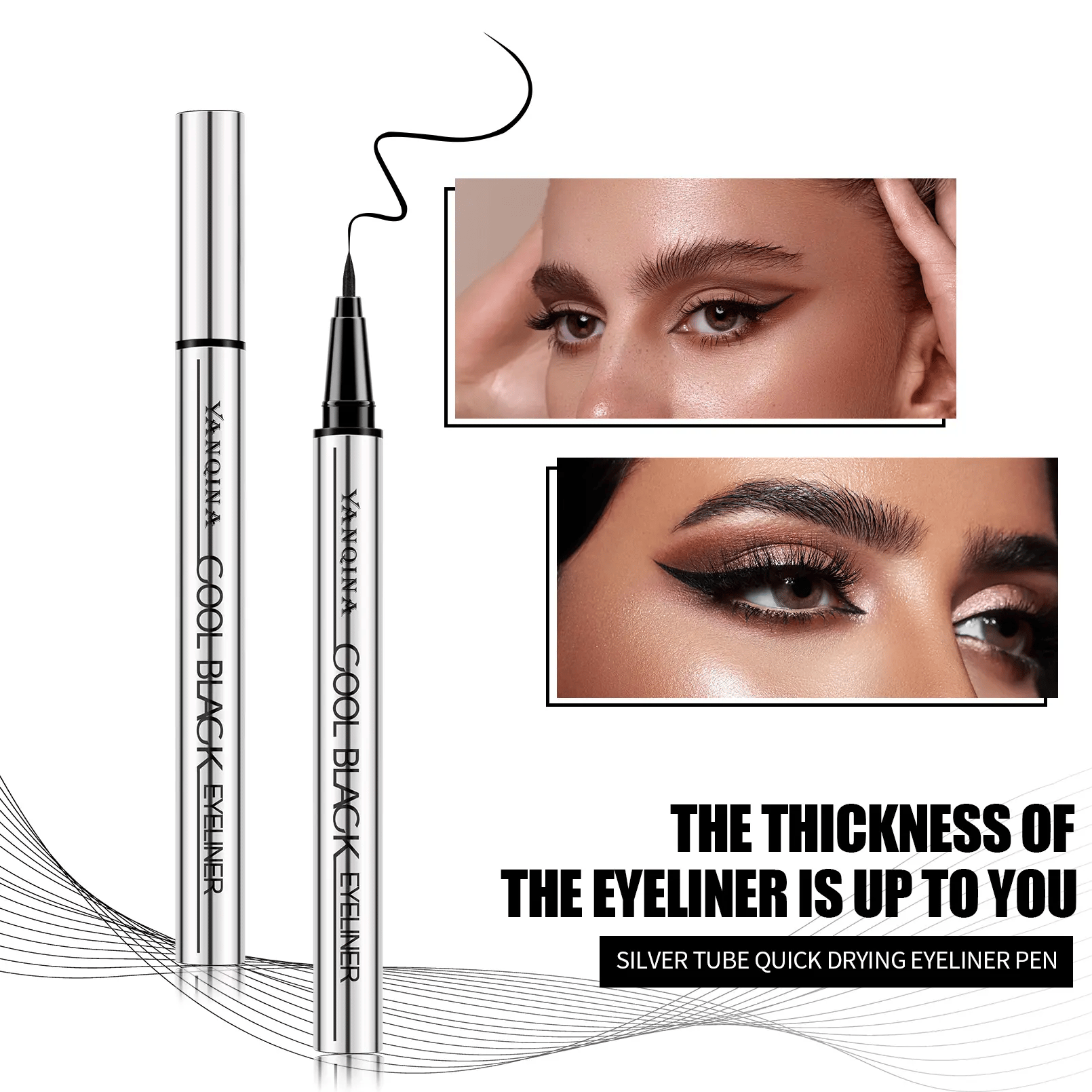 Long-lasting eyeliner -lightweight, waterproof,vegan,cruelty-free,24-hour smooth application,ultra- creamy and silky smooth texture.