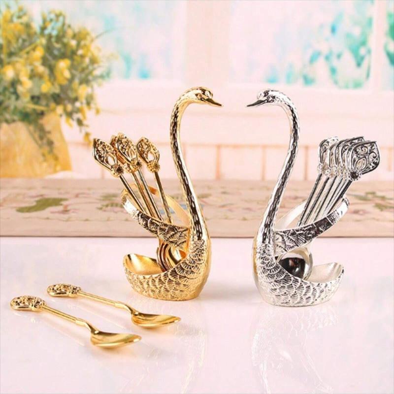 ✨🔥🎁Creative swan design coffee stirring spoon set (6 spoons)