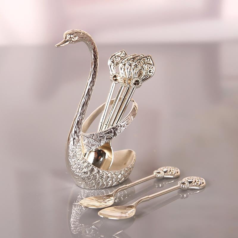✨🔥🎁Creative swan design coffee stirring spoon set (6 spoons)