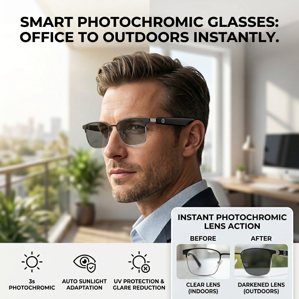 👀 All-weather mobile AI eye assistant, real-time synchronous translation in milliseconds, cross-border barrier-free communication, hands-free calls, music playback, message voice notifications, first-person high-definition shooting