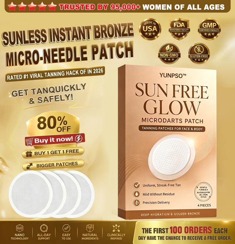 Official Store | ☀️☀️  Sunless Instant Bronze Tanning Microneedle Patch 🇺🇸 (Just once a day) Visible Bronze Glow in 7 Days ✅ No UV, No Orange, No Streaks, No DHA, No Mess.