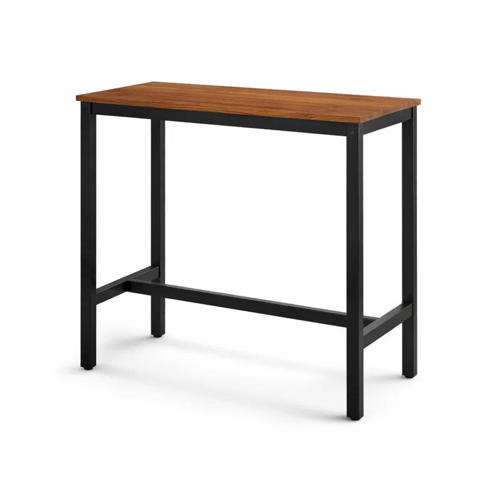 Moderner Küchentisch in Braun mit Holz- und Metalldesign