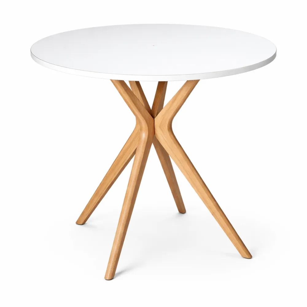 Runder Esstisch 90 cm Weiß