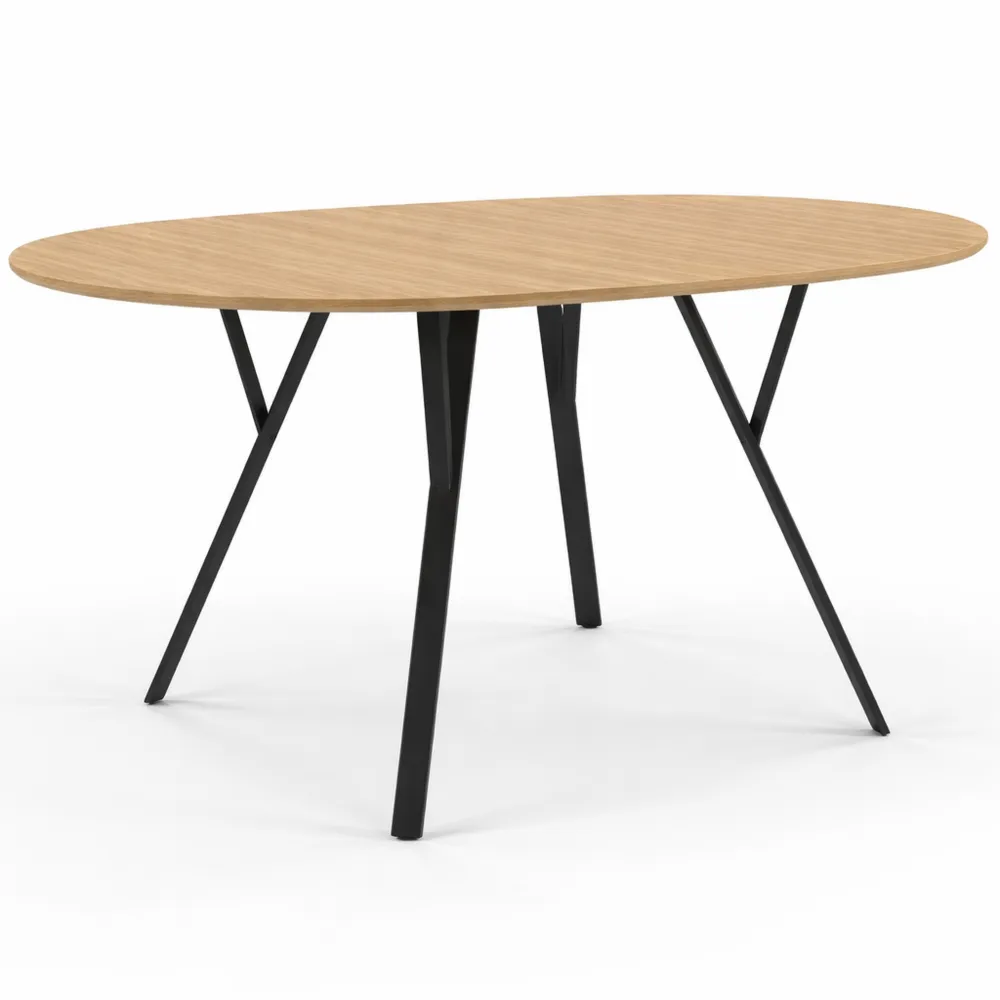 Runder ausziehbarer Esstisch für 4-8 Personen im Industriedesign 110-150 cm