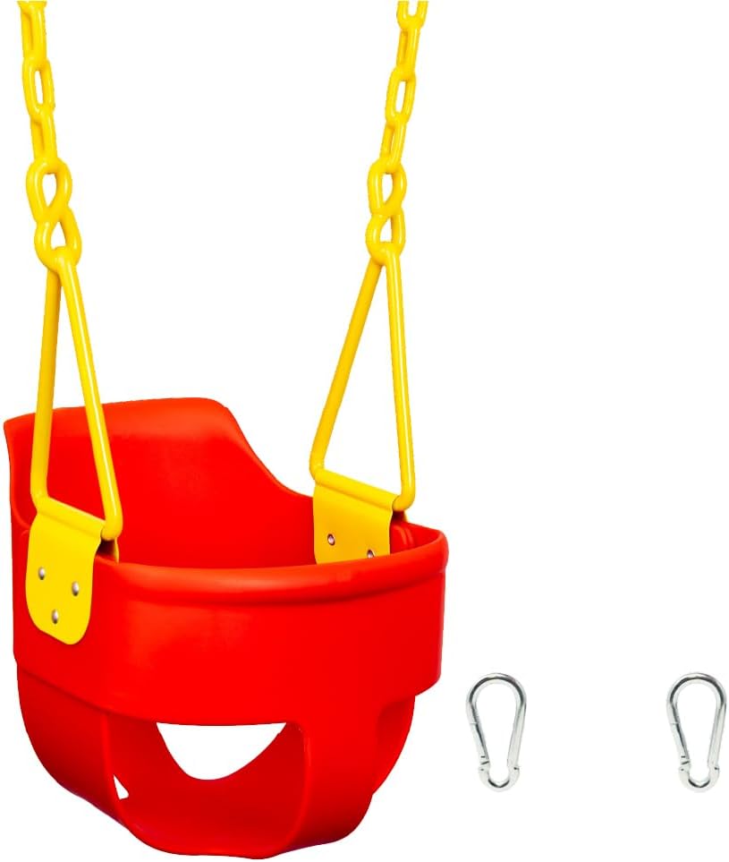 Premium High Back Full Bucket Toddler Swing Seat with Finger Grip