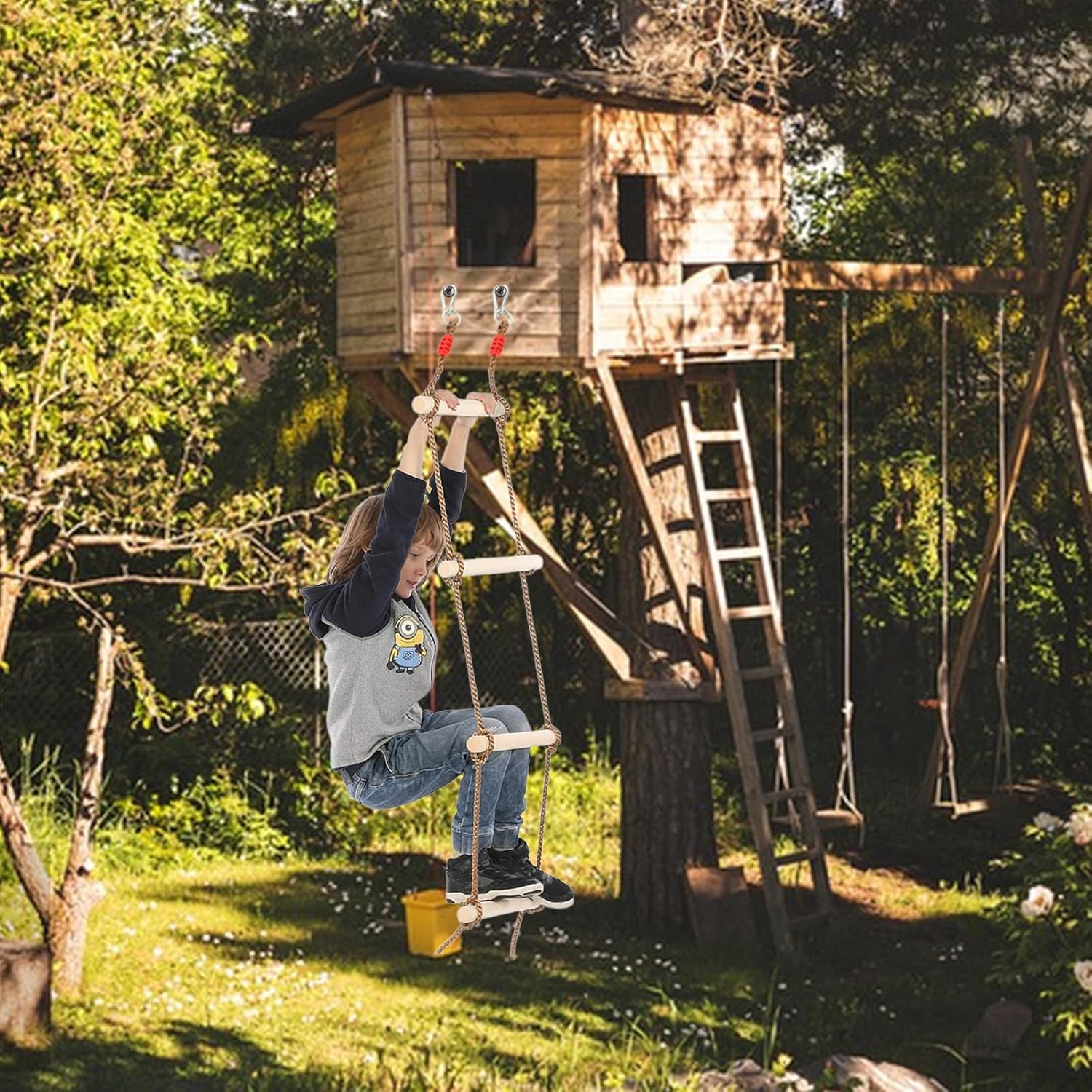 1 Pcs 6.5 Ft Climbing Rope Ladder for Kids