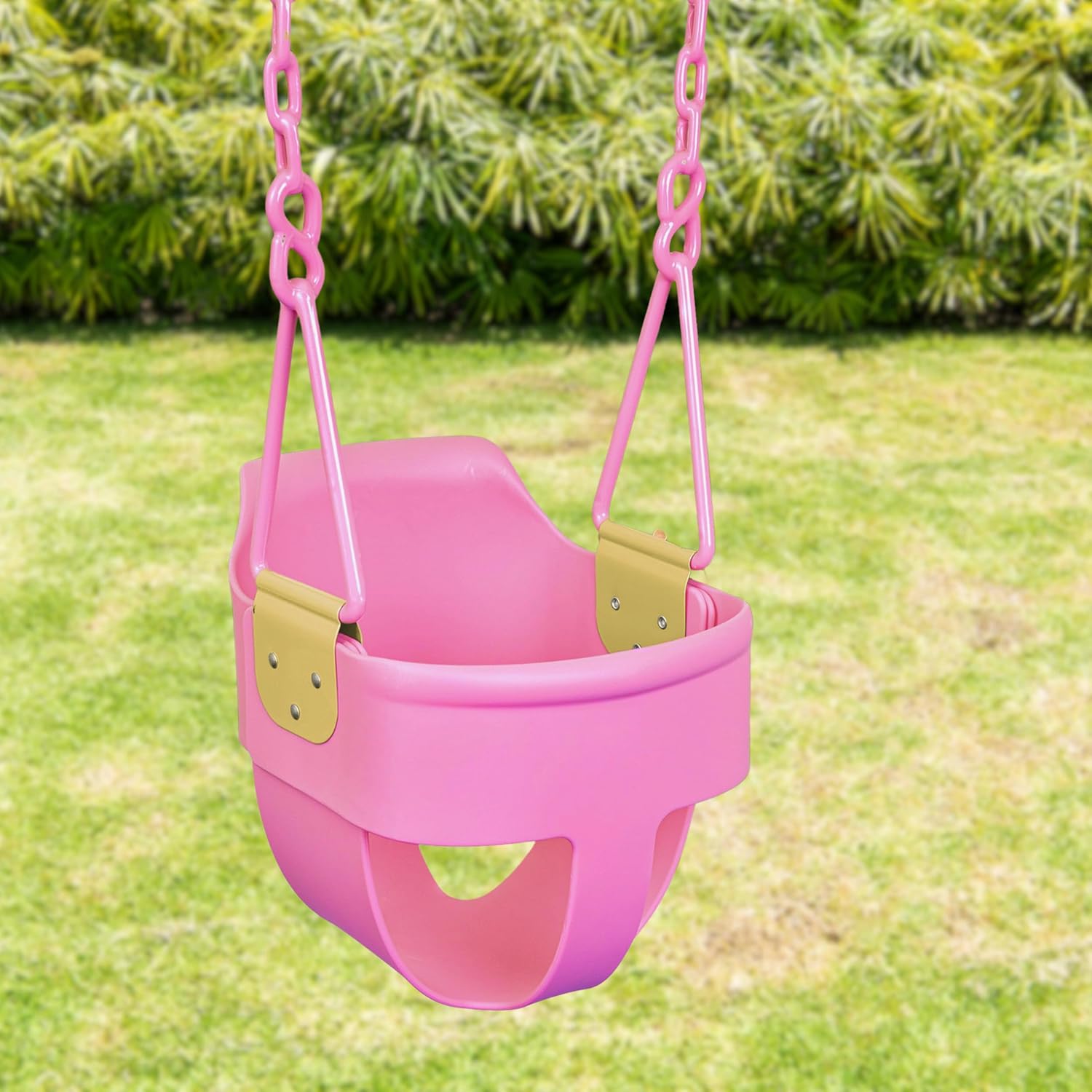 Premium High Back Full Bucket Toddler Swing Seat with Finger Grip