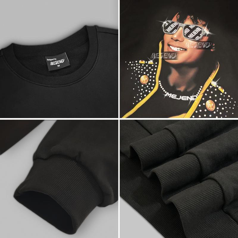 MeJend Graphic Tee, durable rhinestone , rhinestone sweatshirt Crewneck
