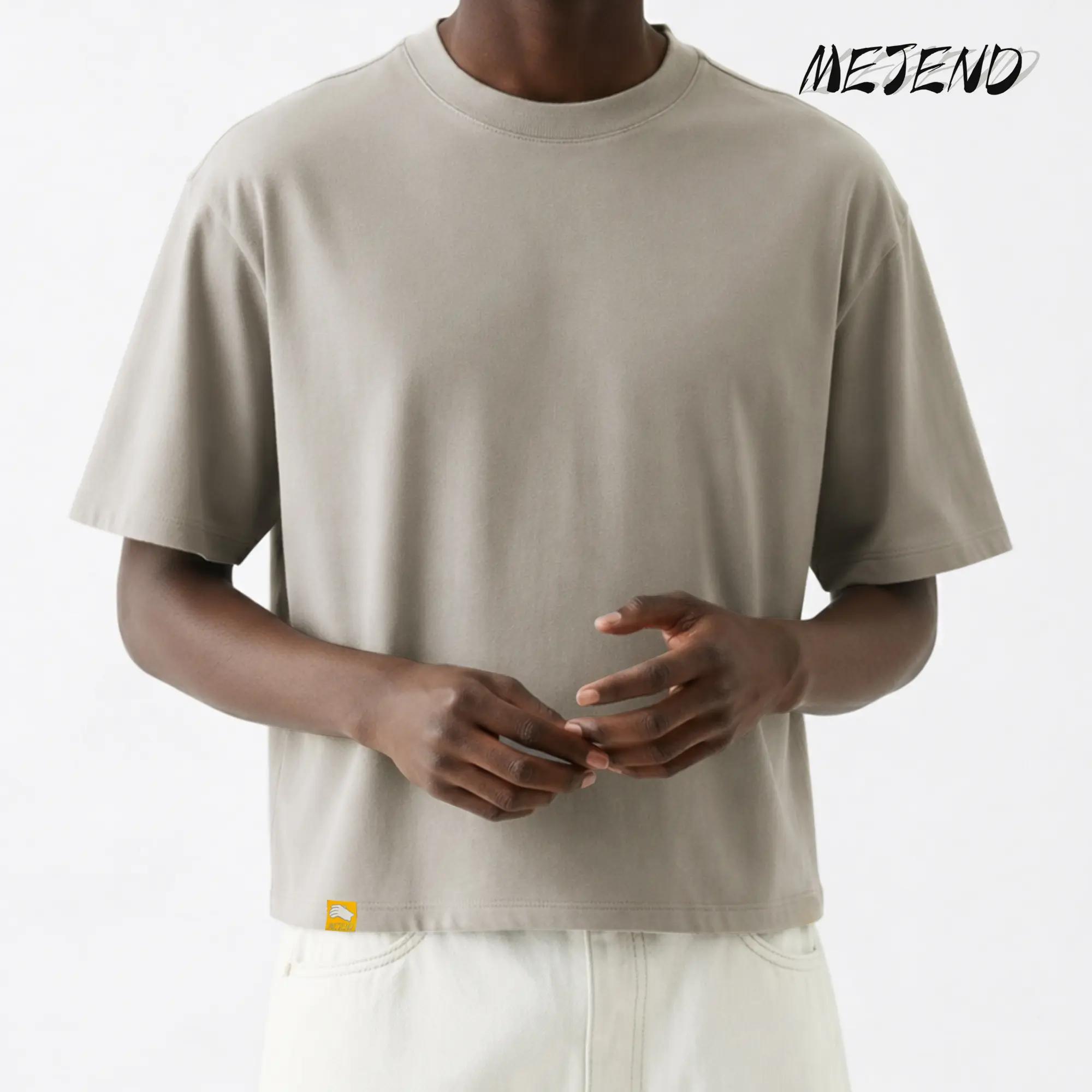 MeJend 12 oz Heavyweight Cotton Cropped Tee, Oversized Number Print T Shirt