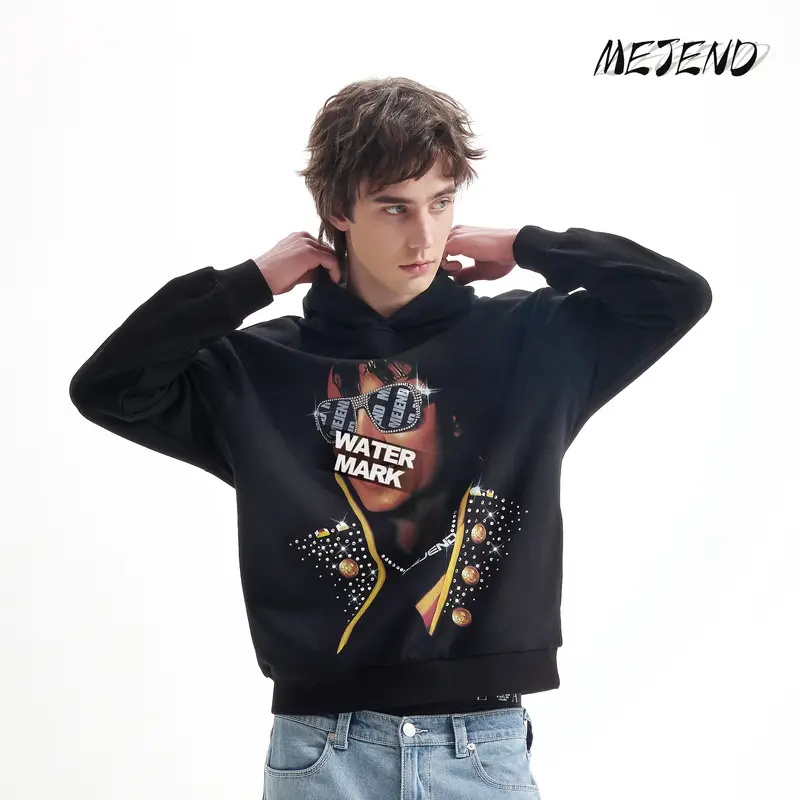MeJend Graphic Tee, durable rhinestone hoodlie, rhinestone sweatshirt Crewneck