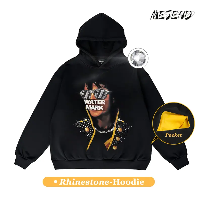 MeJend Graphic Tee, durable rhinestone hoodlie, rhinestone sweatshirt Crewneck