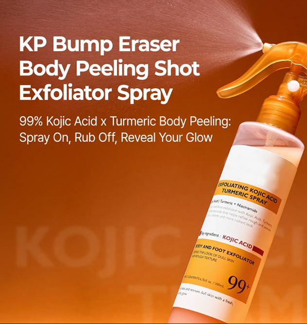 Peel Shot Keratin Care Kojic Acid Turmeric Spray 200ml Pore Clearing Exfoliating Formula Skin Repair Scrub