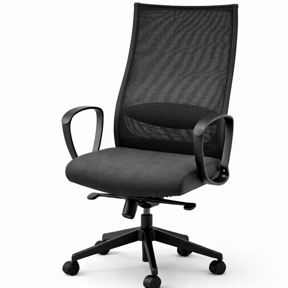 Ergonomischer Bürostuhl mit Höhen- und Neigungsverstellung in Dunkelgrau