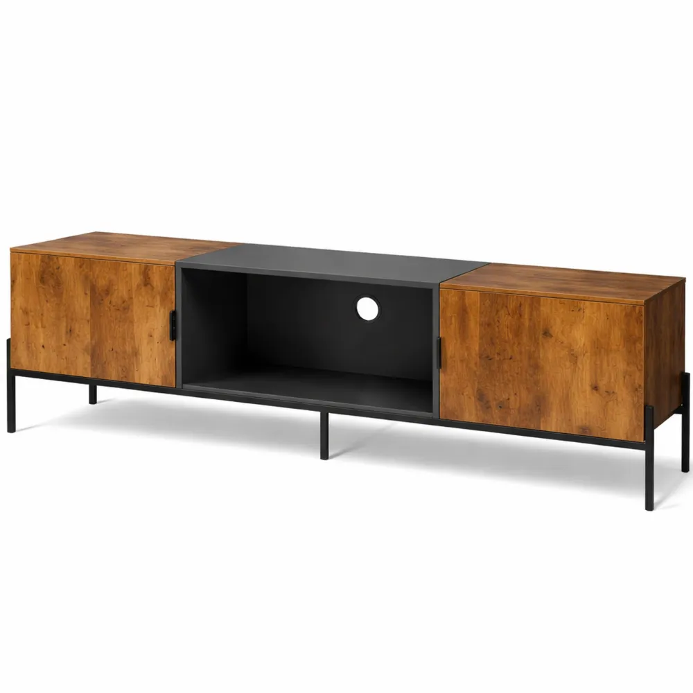 Moderner TV-Schrank mit offenem Stauraum, geeignet für Fernseher bis 65 Zoll