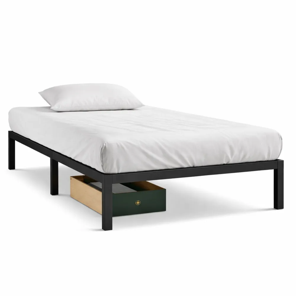 Metallbettgestell 90x200 cm mit Lattenrost, 36 cm Freiraum