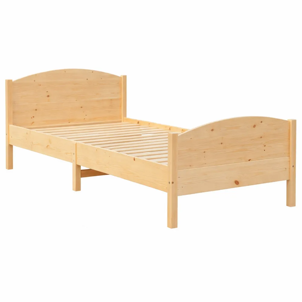 Elegantes Massivholzbett mit Kopfteil, 100x200 cm