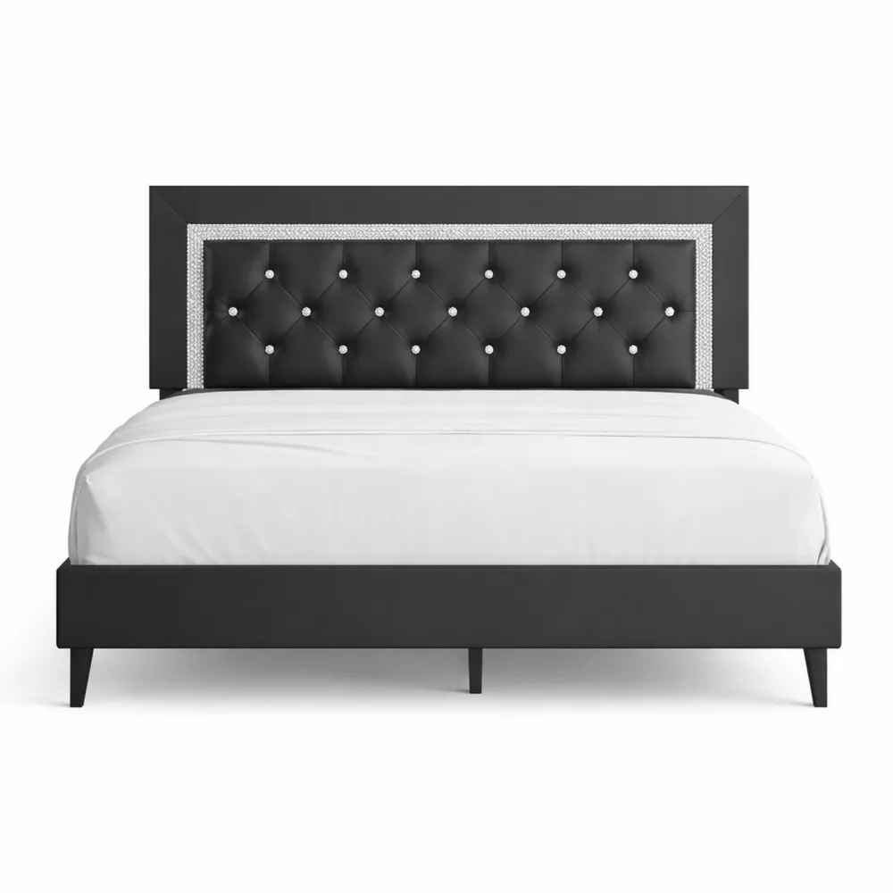 Stilvolles Polsterbett 140 x 200 cm mit verstellbarem Kopfteil und Lattenrost