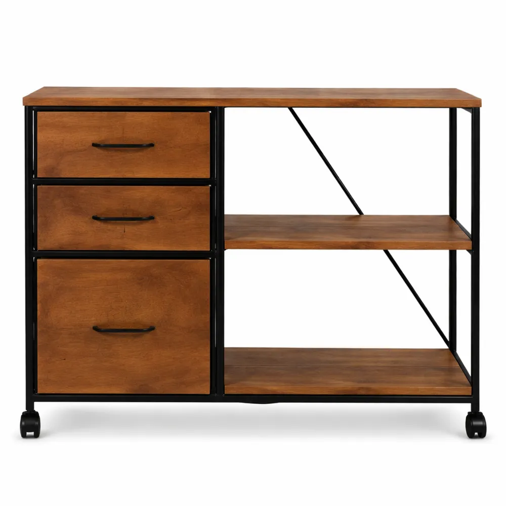 Cassettiera Ufficio con Ruote e Scomparto Ricarica