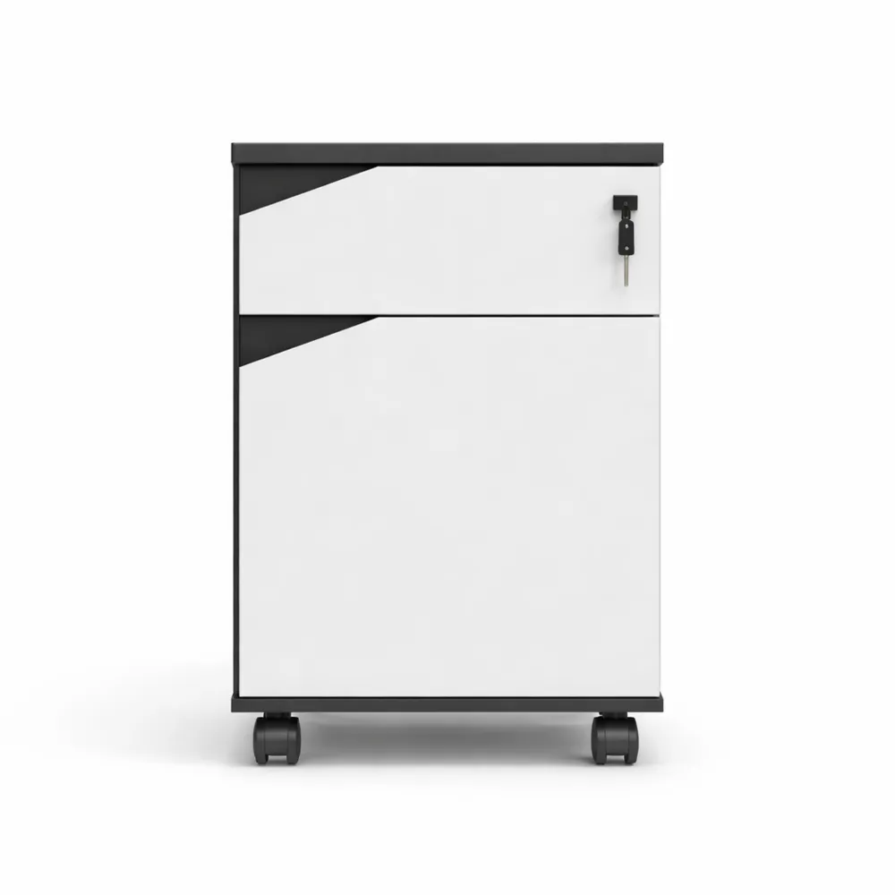 Schedario in legno con supporto per stampante