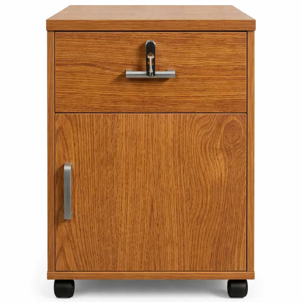 Cassettiera con Serratura per Ufficio, Mobile Salvaspazio Sotto Scrivania