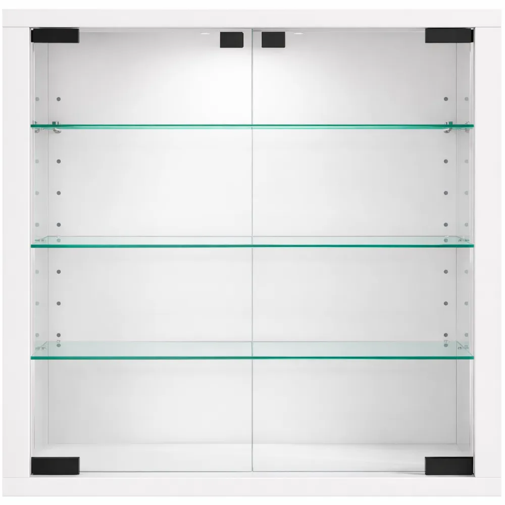 Vetrina a Muro Sospesa in Vetro Bianco