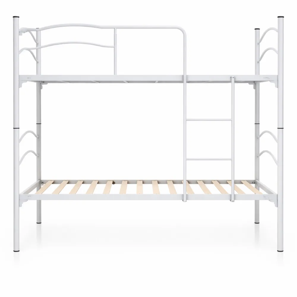 Letto a Castello Scomponibile per Adulti e Bambini 80x190 cm, Altezza 150 cm, Colore Bianco