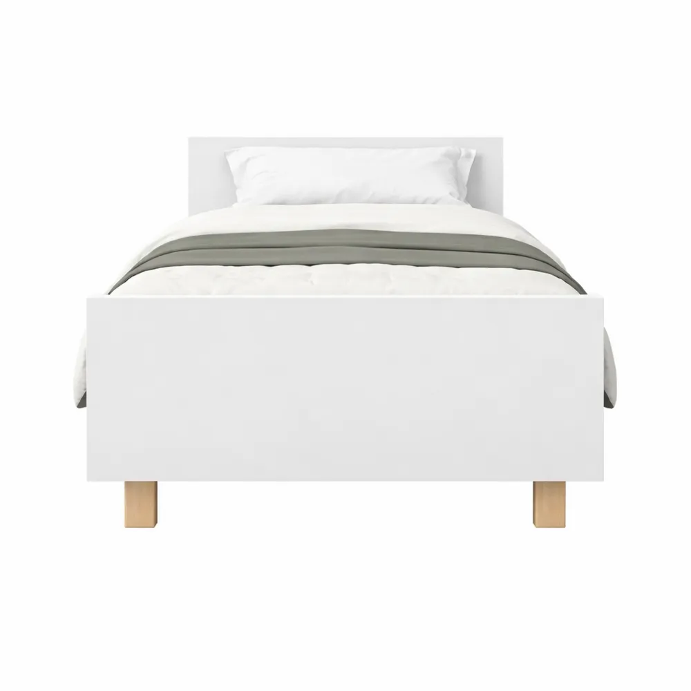 Letto Singolo in Legno Multistrato 90x190 cm Bianco