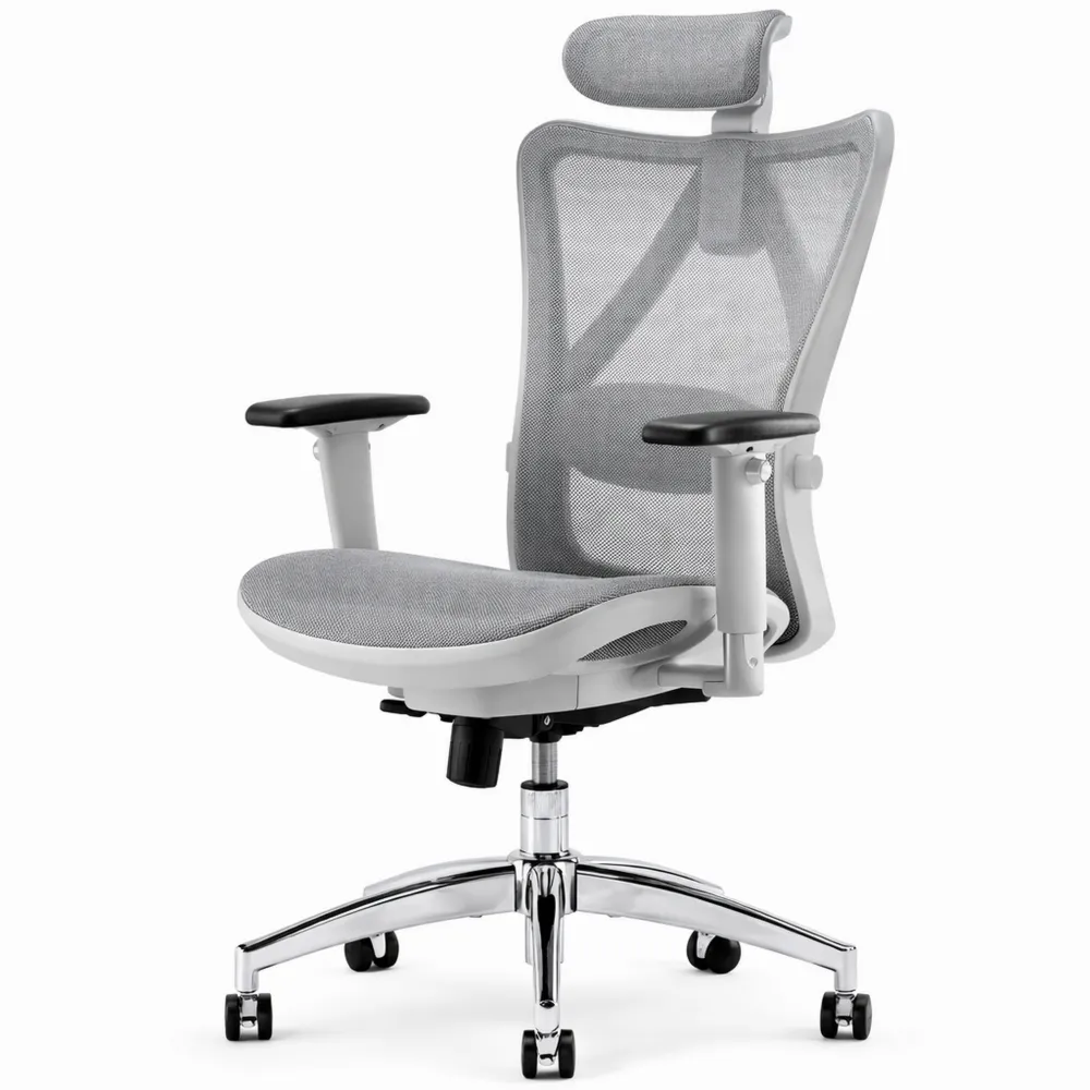 Ergonomischer Bürostuhl mit verstellbaren Armlehnen und Lendenstütze