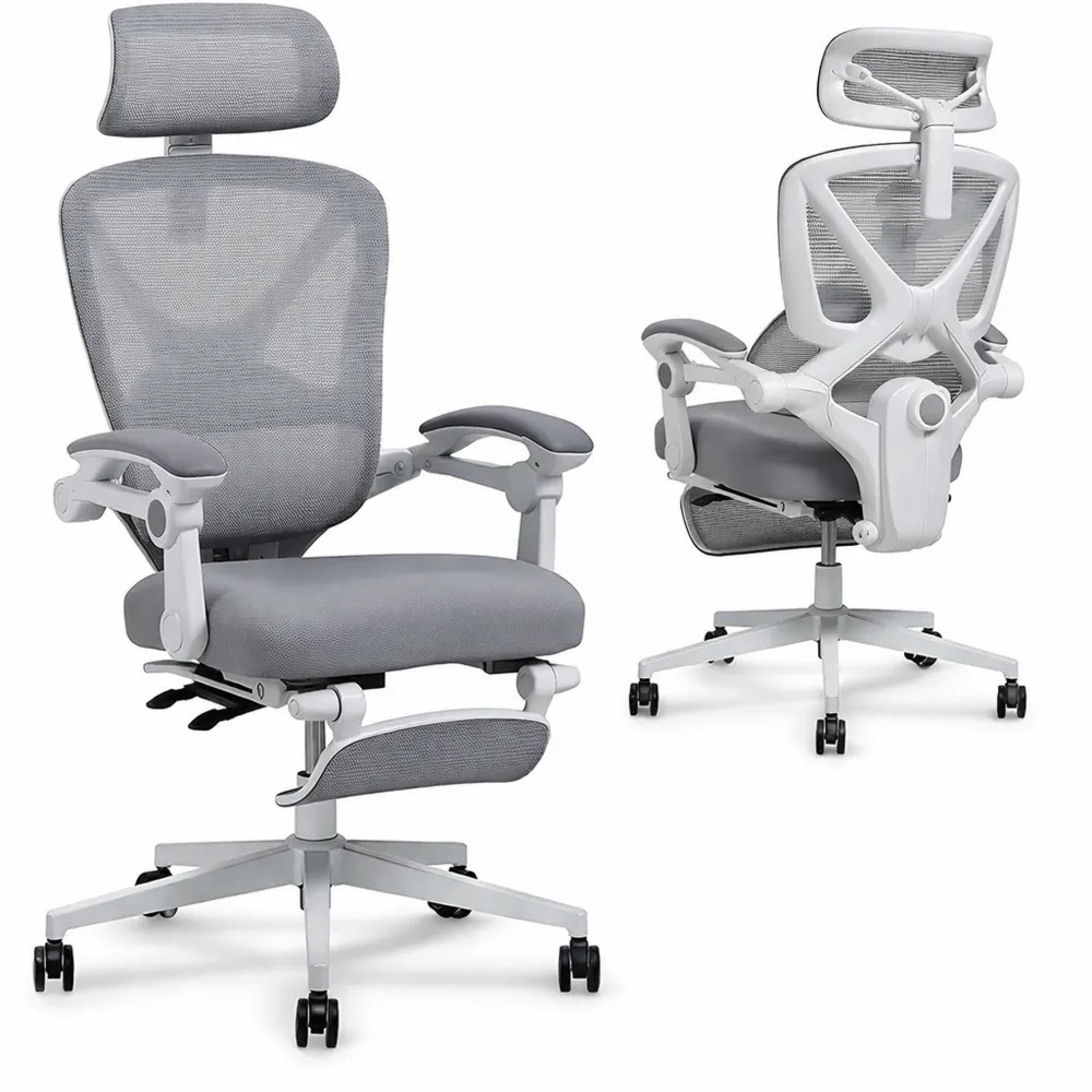 Ergonomischer Schreibtischstuhl mit 135° Neigung und verstellbarer Lendenstütze