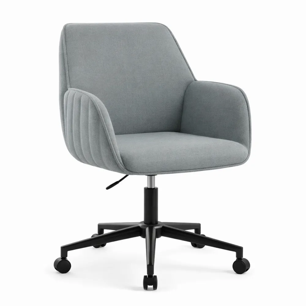 Ergonomischer Bürostuhl mit Armlehnen und Rollen, höhenverstellbar, bis 136 kg, grau