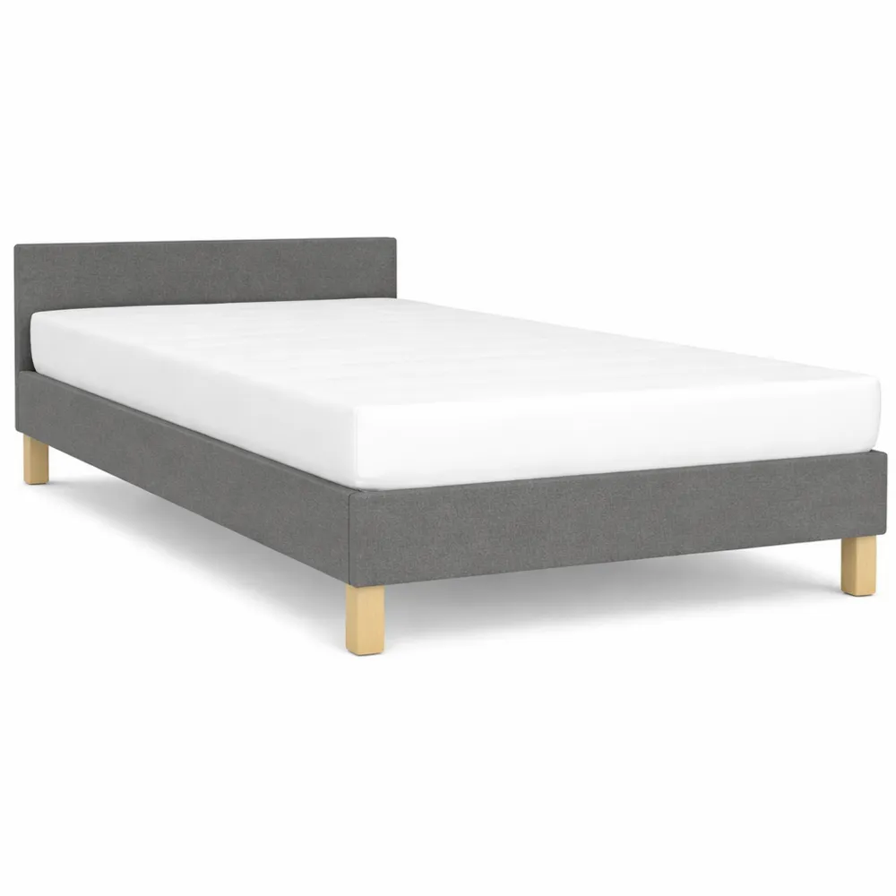 Komfortables Einzelbett mit Lattenrost, Dunkelgrau, Stoff, 100x200cm