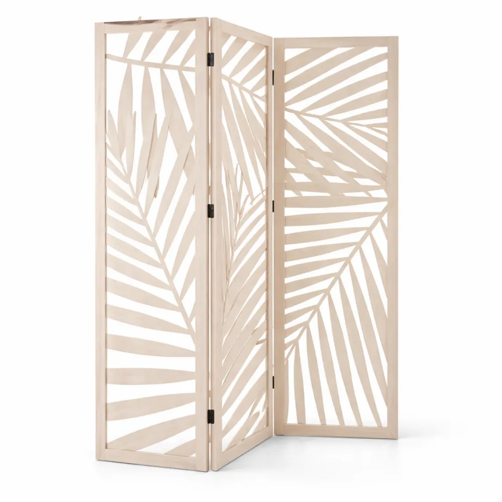 Dekorativer Paravent aus Holz in Weiß, Höhe 170 cm