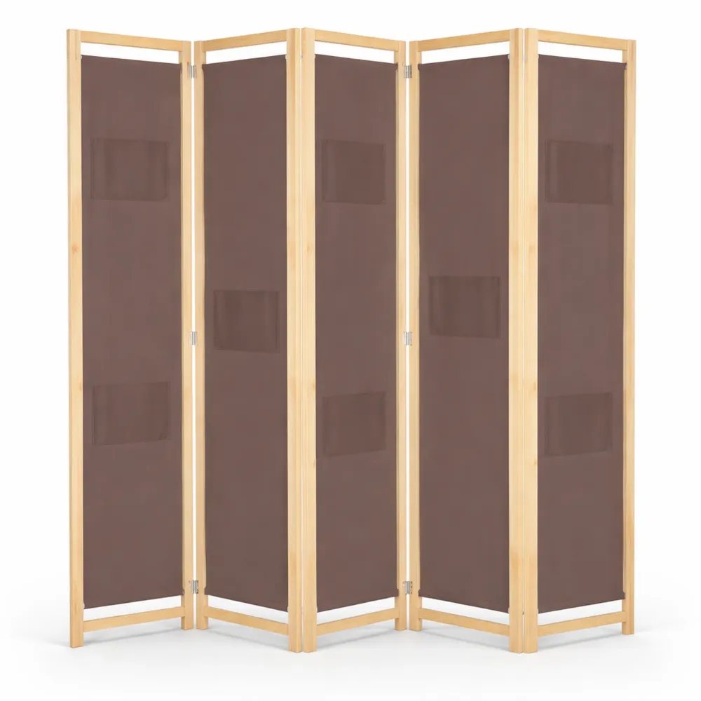Faltbare Raumtrennwand aus Holz mit Stoff, platzsparend 200x170 cm