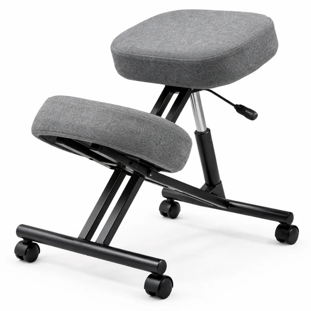 Ergonomischer Kniestuhl mit Verstellung für Zuhause und Büro, Dunkelgrauer Bezug