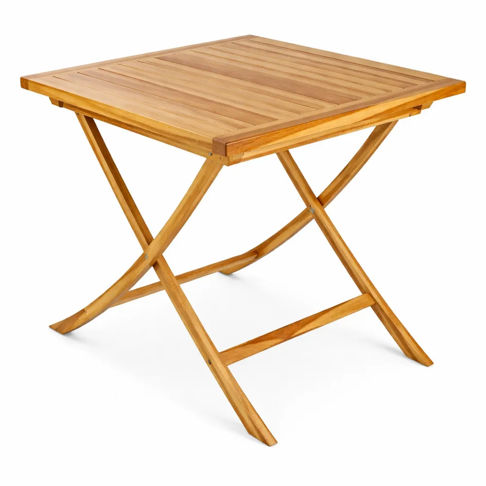 Klappbarer Teakholz-Gartentisch in Natur